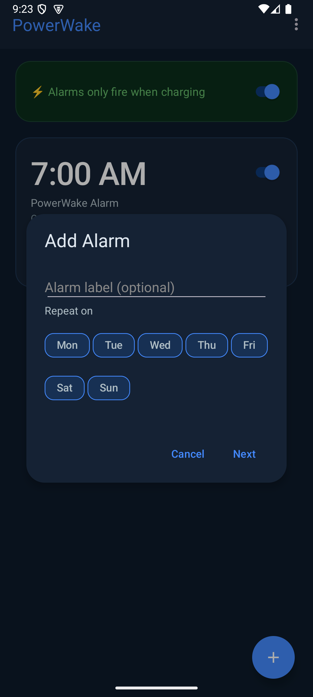 PowerWake Pro creating an alarm