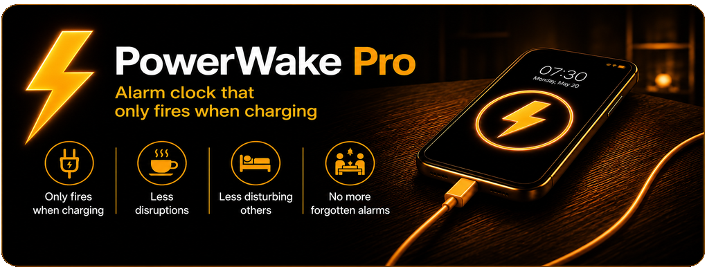 PowerWake Pro - alarm clock that only fires when charging