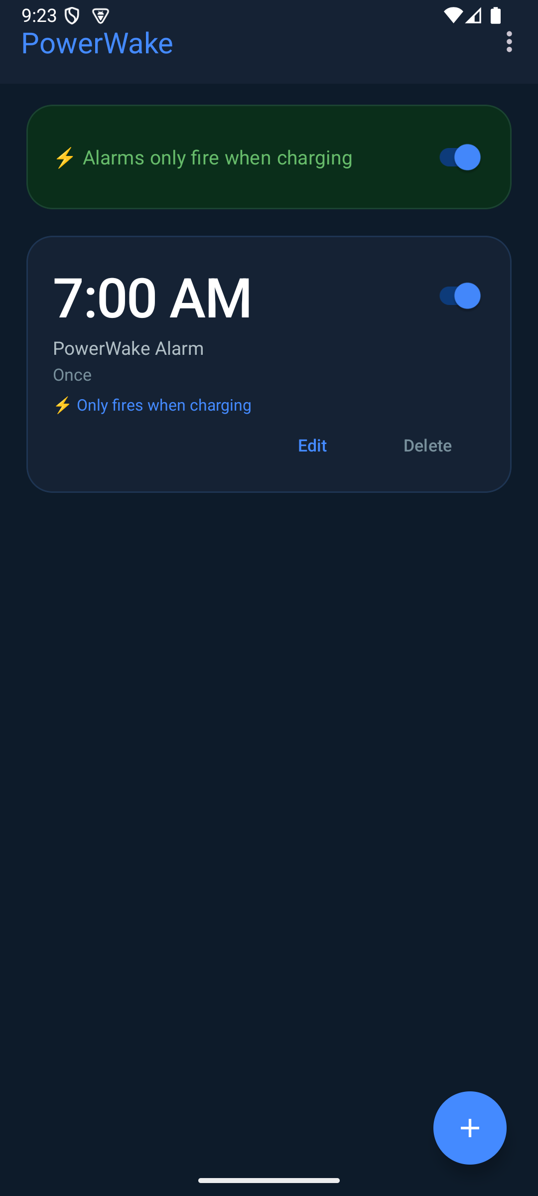 PowerWake Pro alarm list